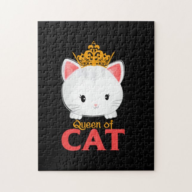 Puzzle Cat Lover | I Am A Queen Of Cat (Vertical)