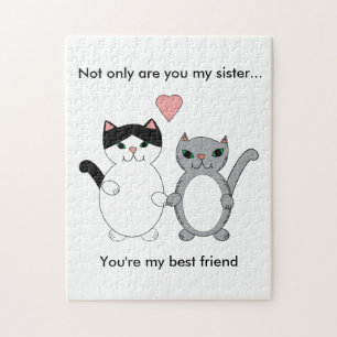 Puzzle Cat Sister Best Friend Cute Kitty Love Personalize