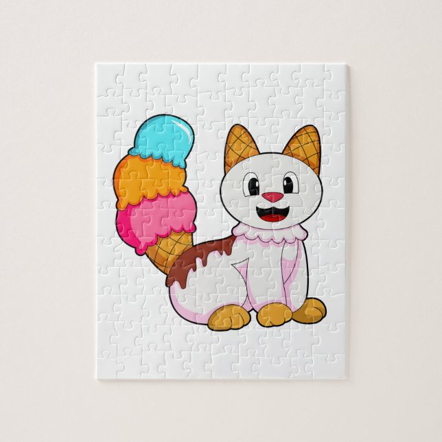 Puzzle Cat with popsicle (Vertical)