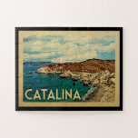 Puzzle Catalina California Vintage Travel<br><div class="desc">Catalina Island California design in Vintage Travel style featuring a gorgeous Pacific view of the island.</div>