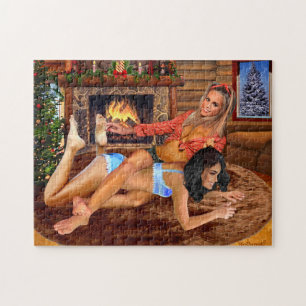 PUZZLE CATCH DE COWGIRLS LOG CABIN