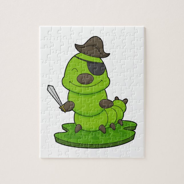 Puzzle Caterpillar as Pirate (Vertical)