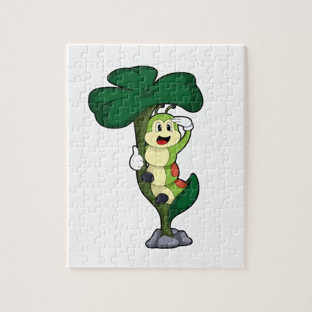 Puzzle Caterpillar avec feuille (Vertical)