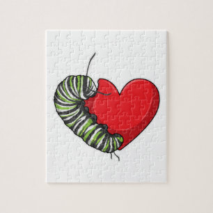 Puzzle Caterpillar love heart