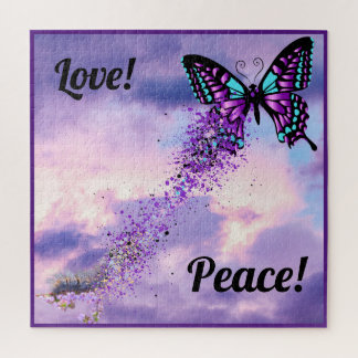 Puzzle Caterpillar Morph to Purple Turquoise Papillon noi