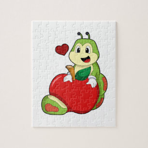 Puzzle Caterpillar with Apple