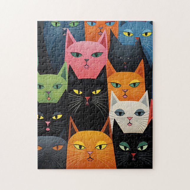 PUZZLE CATS CHATS COLORÉS ART (Vertical)