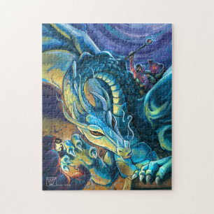 Puzzle Cavalier bleu de dragon