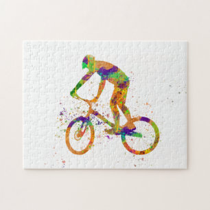 Puzzle Cavalier bmx à l'aquarelle