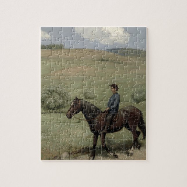 Puzzle Cavalier dans un paysage, 1894 (huile à bord) (Vertical)