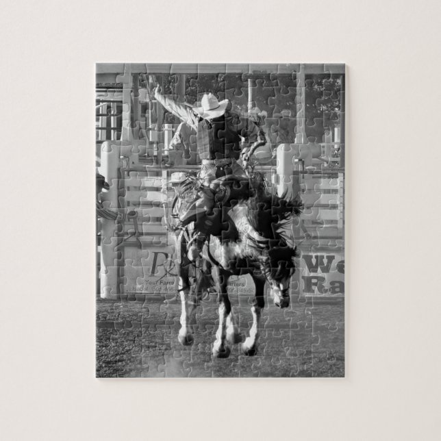 Puzzle Cavalier de Rodéo Cheval qui Ruelle 8 Secondes pou (Vertical)