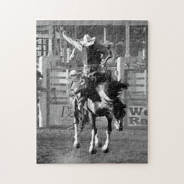 Puzzle Cavalier de Rodéo Cheval qui Ruelle 8 Secondes pou (Vertical)