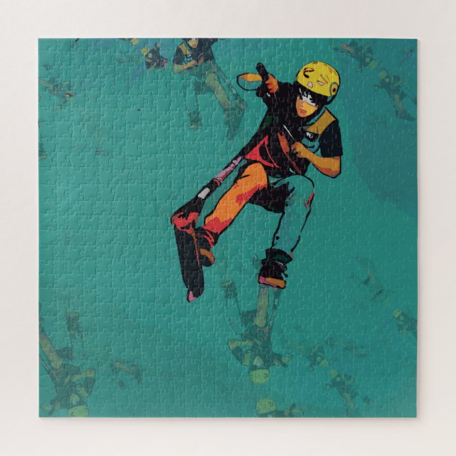 Puzzle Cavalier de trottinette acrobatique volante (Vertical)
