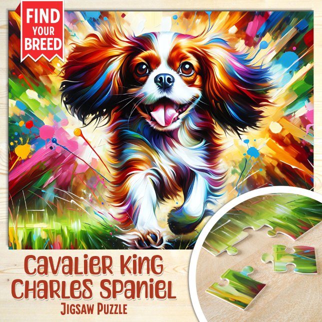 Puzzle Cavalier King Charles Portrait de chien espagnol A (Créateur téléchargé)