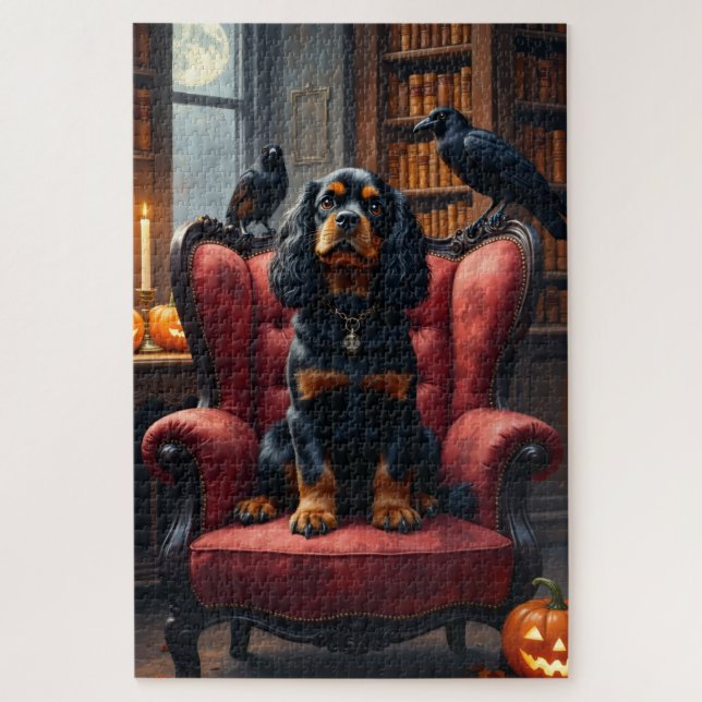 Puzzle Cavalier King Charles Spaniel Art Halloween gothiq (Vertical)