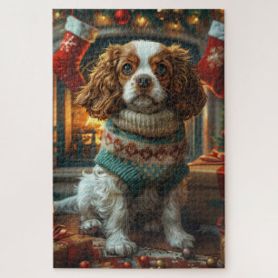 Puzzle Cavalier King Charles Spaniel Avec Cadeaux De Noël