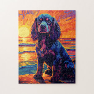 Puzzle Cavalier King Charles Spaniel Coucher de soleil /