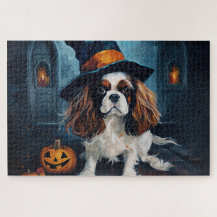 Puzzle Cavalier King Citrouilles Halloween effrayant