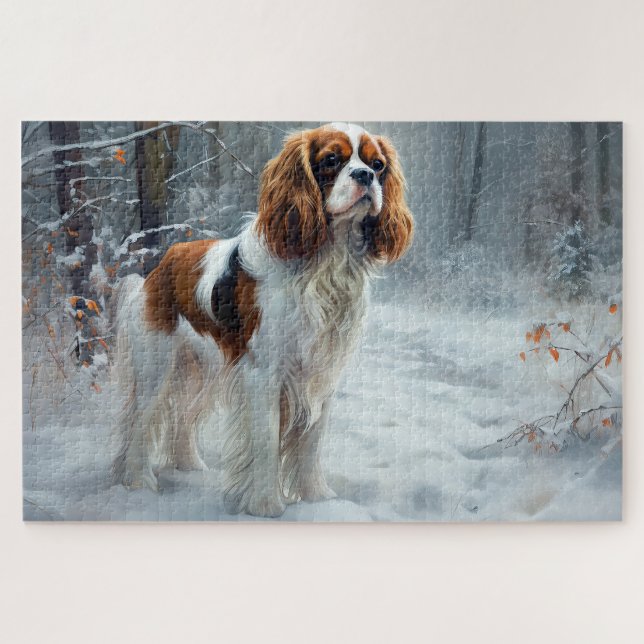 Puzzle Cavalier Roi Laissez Tomber la Neige Noël Brosse (Horizontal)