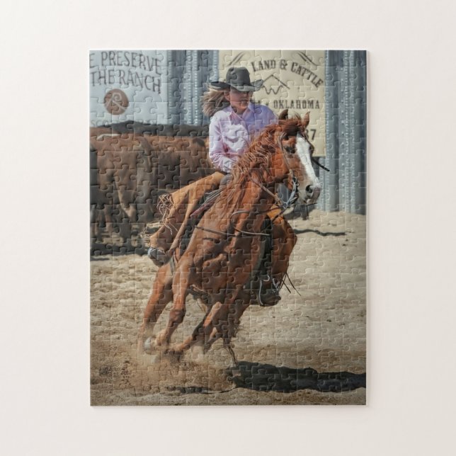 Puzzle Cavalière Rodeo Cheval Équitation Sports Occidenta (Vertical)