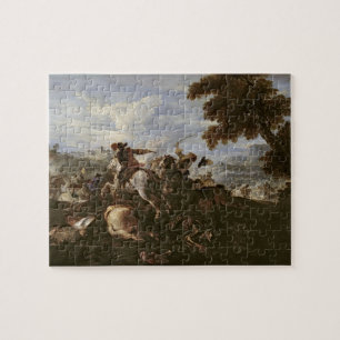 Puzzle Cavaliers dans la bataille (huile sur la toile)