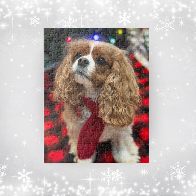 Puzzle Cavaliers King Charles Spaniels Avec Écharpe d'Hiv (Créateur téléchargé)