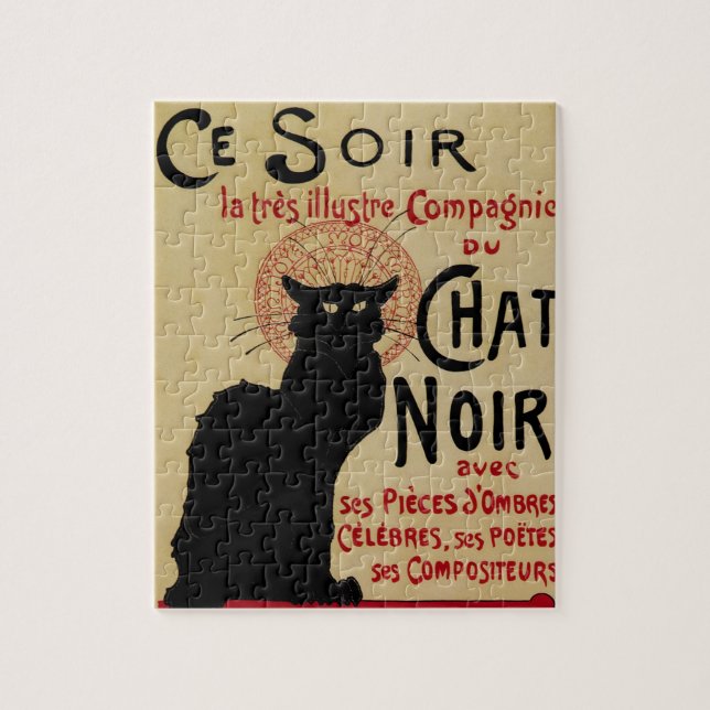 Puzzle Ce Soir Conversation Noir Chat noir, Art Nouveau V (Vertical)