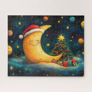 Puzzle Célébration drôle de la Lune de Noël de la Galaxie