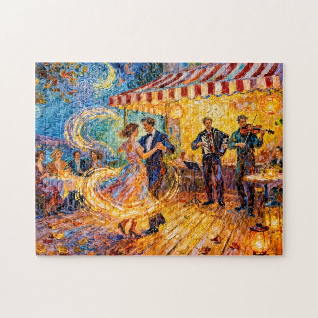 Puzzle Célébration estivale de café de danse en plein air (Horizontal)
