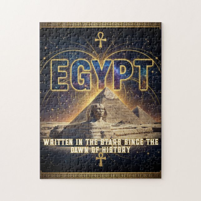 Puzzle Celestial Egypt Sphinx Pyramids Galaxy Poster (Vertical)