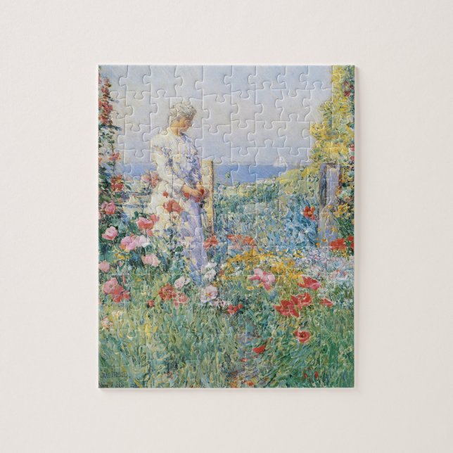 Puzzle Celia Thaxter dans son jardin par Childe Hassam (Vertical)