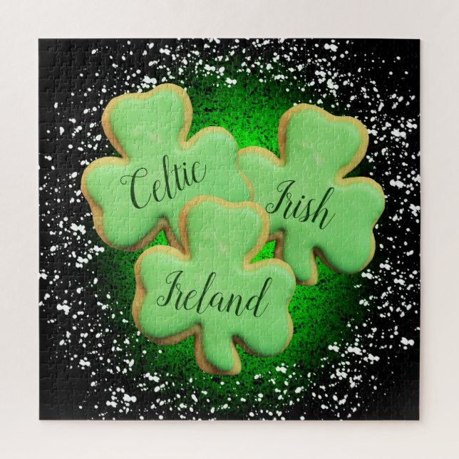 Puzzle Céltic/Irlandais/Shamrock trèfle vert biscuit glac (Vertical)