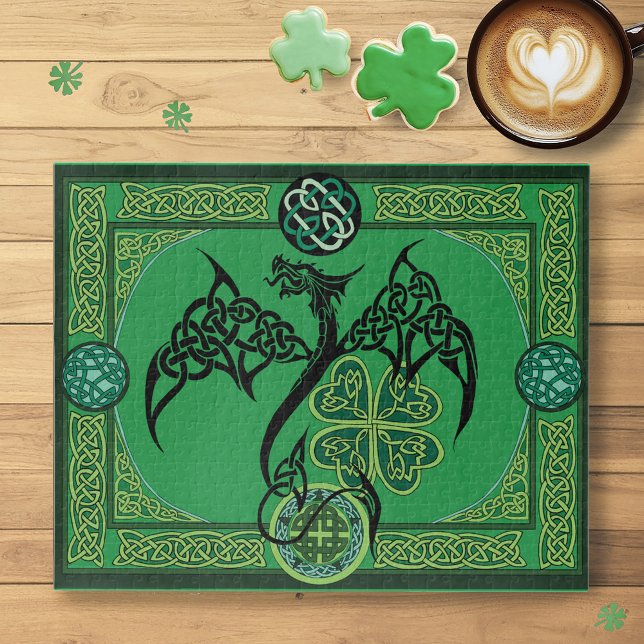 Puzzle Celtique irlandais de dragon vert (Créateur téléchargé)