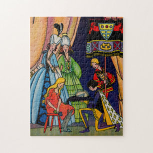 Puzzle Cendrillon, le prince et la glissière en verre