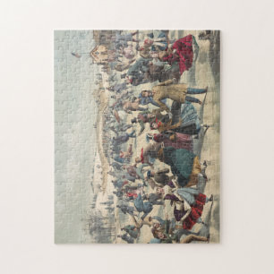 Puzzle Central-Park, hiver. L'étang de patinage. New York