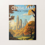 Puzzle Central Park New York Travel Art Vintage<br><div class="desc">Image vectorielle de Central Park. Central Park est un parc urbain entre les quartiers Upper West Side et Upper East Side de Manhattan à New York qui a été le premier parc paysager aux États-Unis.</div>