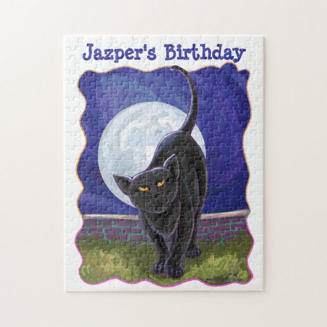 Puzzle Centre de la fête des chats noirs (Vertical)