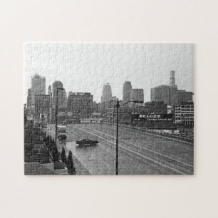 Puzzle Centre-ville de Kansas City Skyline - Photo noir e