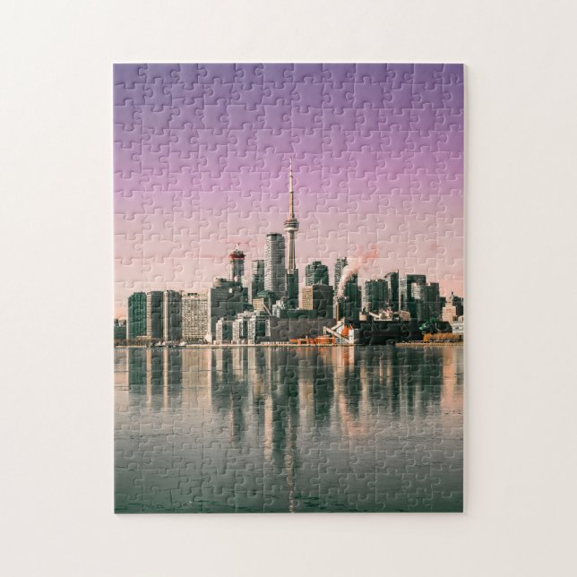 Puzzle Centre-Ville Toronto Skyline Reflet Dans Le Lac On (Vertical)