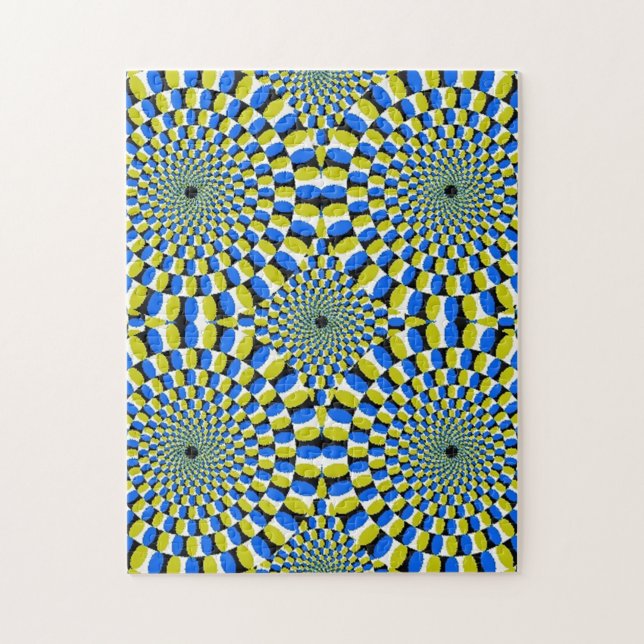 Puzzle Cercles bleus et jaunes illusion optique - dur (Vertical)