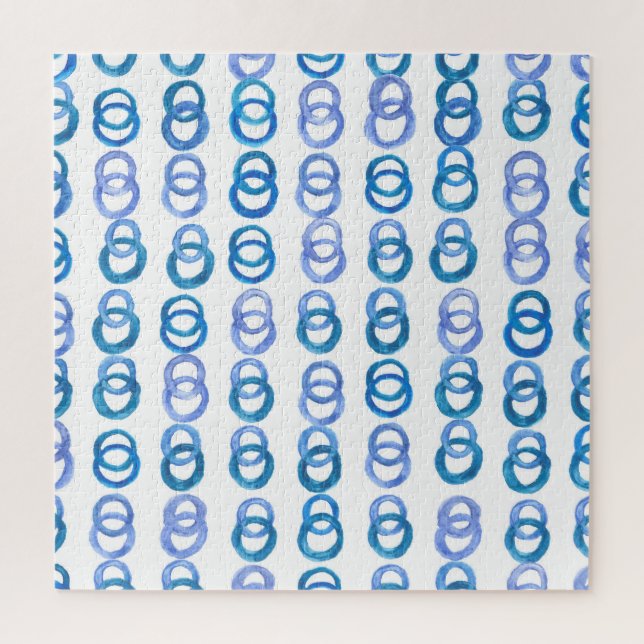 Puzzle Cercles bleus : point de polka aquarelle (Vertical)