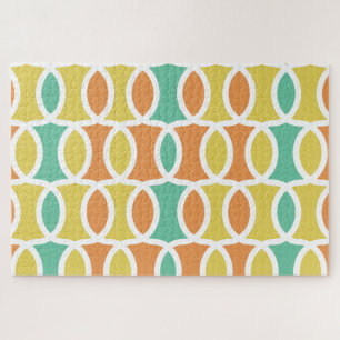 Puzzle Cercles et ovales rétro des années 60 orange sarce