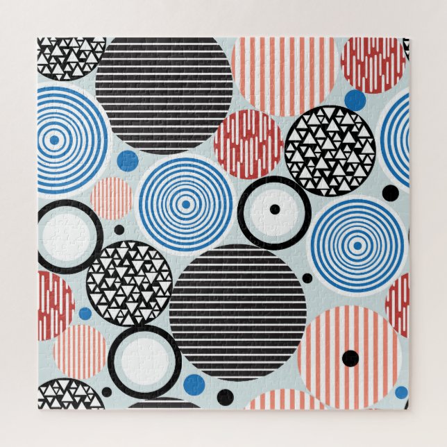 Puzzle Cercles multicolores, design motif graphique. (Vertical)