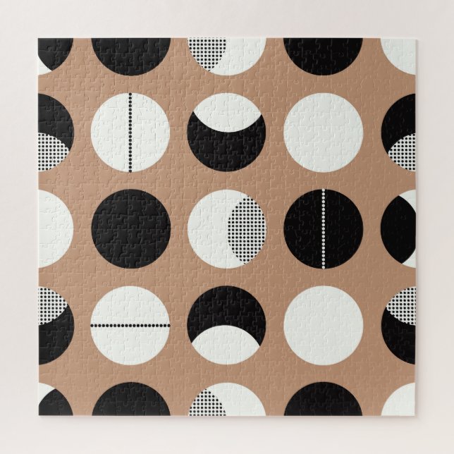 Puzzle Cercles noirs, blancs, arrière - plans bruns. (Vertical)
