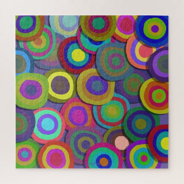 Puzzle Cercles peints | Multicolores (Vertical)