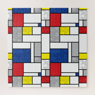 Puzzle Cercles Rétro Mondrial Minimaliste De Stijl Mod Ar