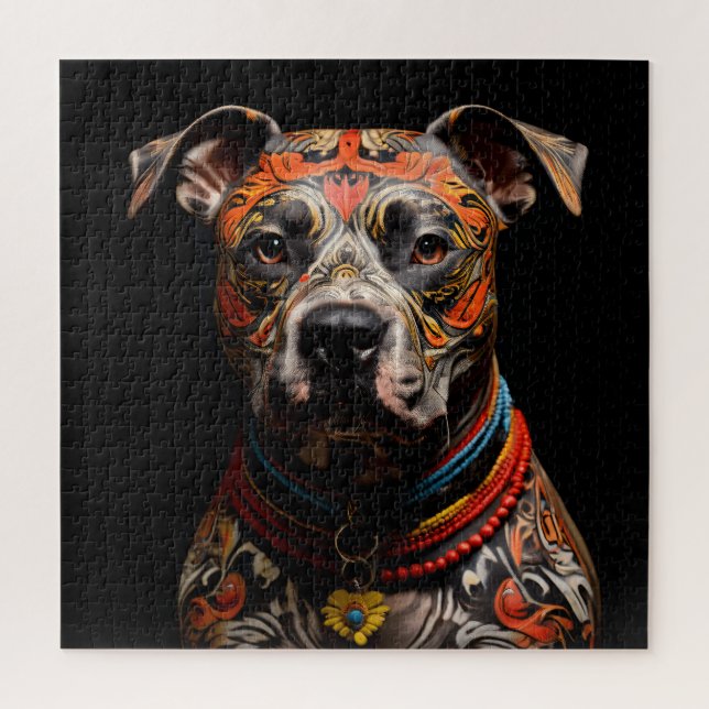 Puzzle Ceremonial Staffordshire Bull Terrier guerrier (Vertical)