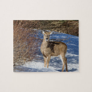 Puzzle Cerf À La Neige Et À La Brosse