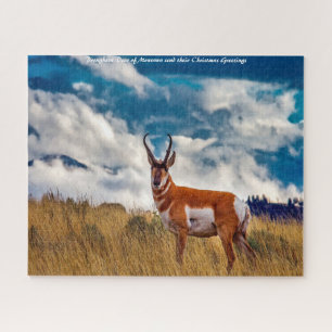 Puzzle Cerf Antilope Montana. Vœux de Noël