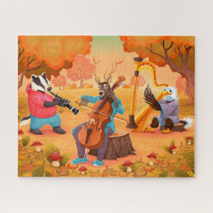 Puzzle Cerf Blaireau Aigle Musique Automne Action de grâc